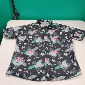 Eighth Avenue Men's Floral Short Sleeve Button Up Shirt Size XL